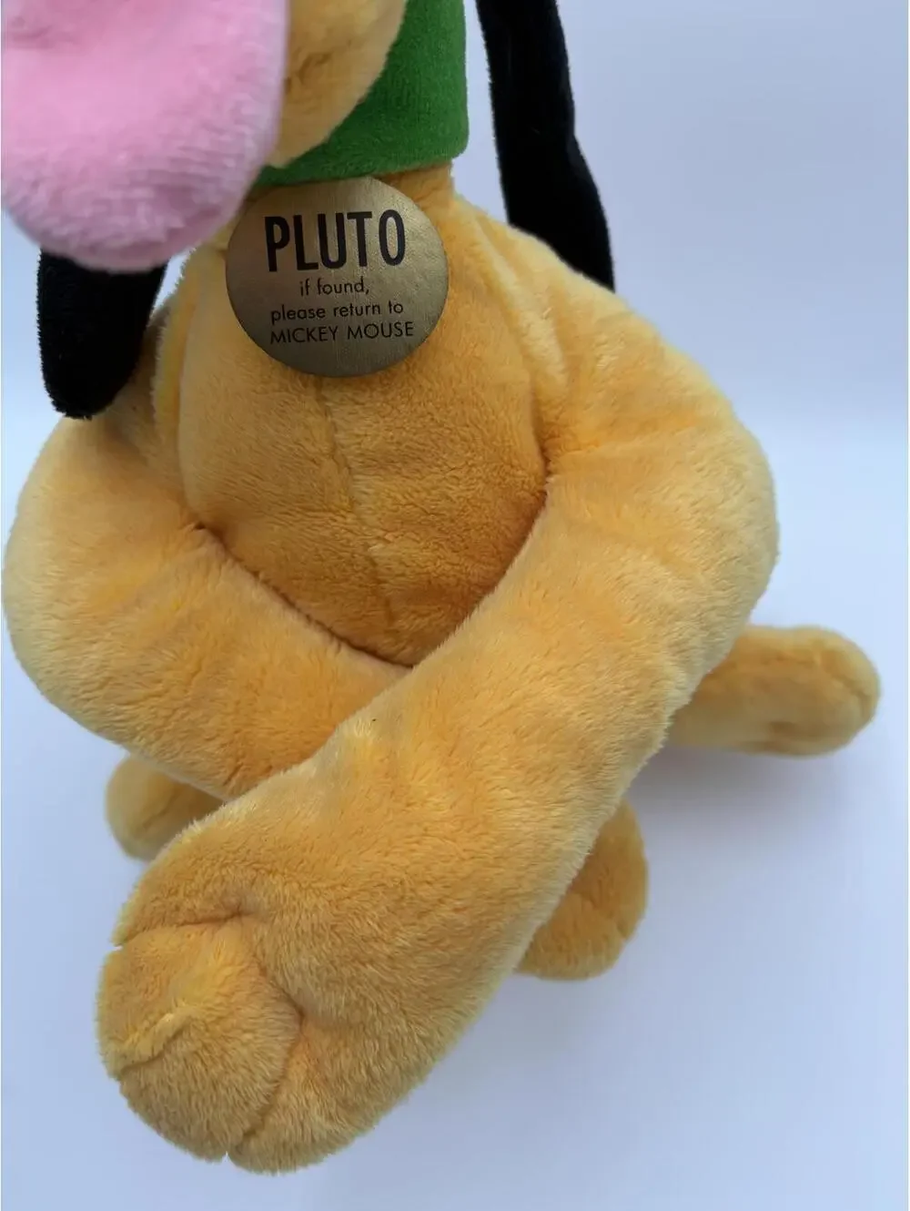 Disney Walt Disney Pluto “If found Return To Mickey Mouse”  Plush Animal Toy